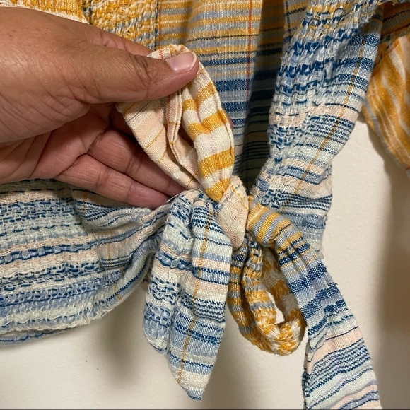 Free People Blouse Womens Small multicolor We the Free Maldives Cropped Wrap Top - Picture 3 of 9